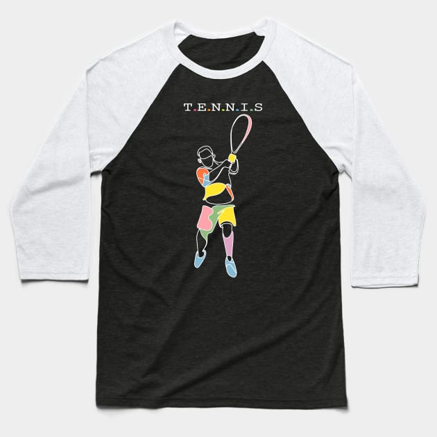 Tennis Sport Baseball T-Shirt by Fashioned by You, Created by Me A.zed